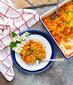 Dump and Bake Stuffed Pepper Casserole